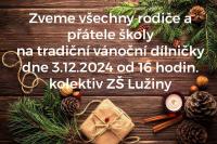 Tradiční vánoční dílničky 3. 12. 2024